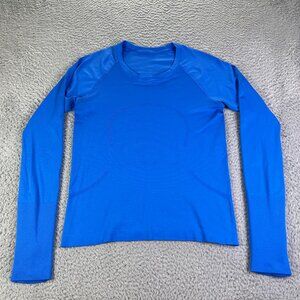 Lululemon Swiftly Tech Tee Shirt Women 6 Blue Long Sleeve Race Length Athletic